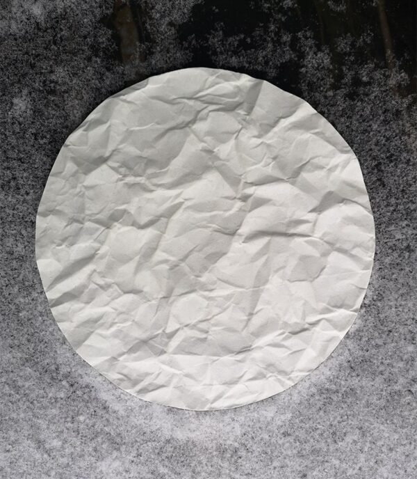 Arid concrete tray with crumpled paper texture, Estonian product design, collectible decorative item